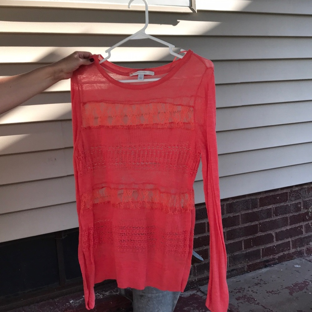 Sheer peach summer sweater